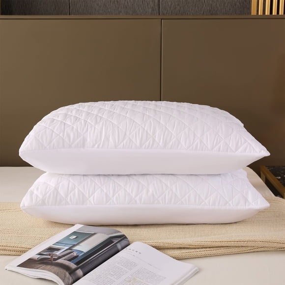 Usloyux Pillow Protectors Standard Size, Cotton Pillow Covers Breathable Skin-Friendly, Waterproof Pillowcase Oil Stain-Proof, Bedding Pillow Protector for Mattress Pad, Bed Sheet, Comforter Set