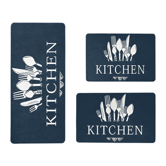Ohufall L-Shaped Dark Kitchen Mat Non Slip Absorbent Machine Washable Corner Floor Rug For Kitchen Cooking Area Living Room