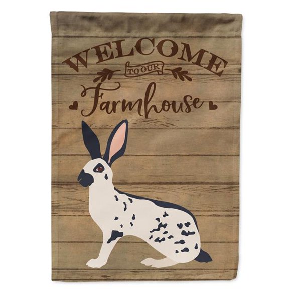 Carolines Treasures CK6905CHF English Spot Rabbit Welcome Canvas House Flag - 28 x 0.01 x 40 in.