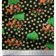 thumbnail image 2 of Soimoi Rayon Fabric Floral,Tree & Deer Kids Fabric Prints by Yard 56 Inch Wide, 2 of 3