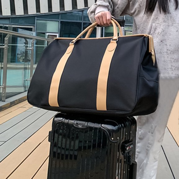 EGNMCR Camping & Randonnée Grand Sac de Voyage Pliable avec Compartiment pour Chaussures, Sac de Fin de Semaine de Gym de Camping Sac Séparateur, Peut Être Fixé à une Valise à Roulettes & Sac à Bandoulière Résistant aux Déchirures
