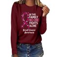 thumbnail image 2 of Fridja Haut Femme Cancer du Sein Décontracté Manches Longues Col Rond Chandail en Molleton Pull Blouse, 2 of 4