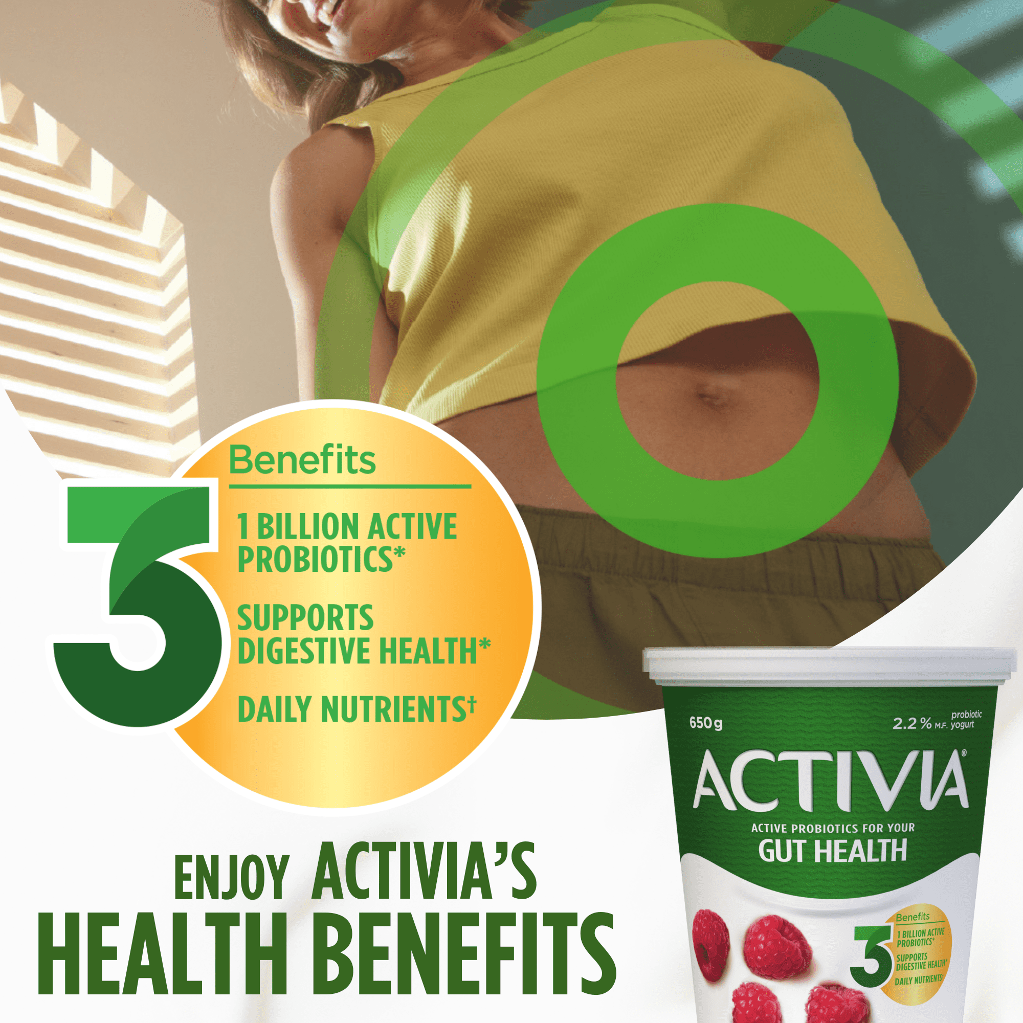 Activia Yogourt probiotique, saveur framboise
