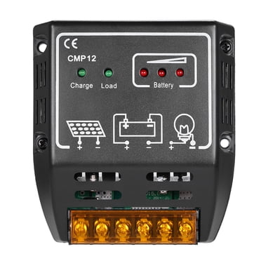 Amdohai Contrôleur de Charge Solaire PWM 10A 12V/24V Régulateur de Charge pour Panneau Solaire Protection contre les Surcharges de Pile