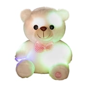 White Light Up Teddy Bear Plush Toy Color Changing Led Soft Stuffed Animal For Kids Night Light