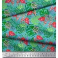 thumbnail image 3 of Soimoi Rayon Fabric Tropical Leaves & Flamingo Bird Print Fabric by Yard 42 Inch Wide, 3 of 3