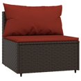 thumbnail image 3 of vidaXL 4 Piece Garden Lounge Set with Cushions Brown Poly Rattan, 3 of 5