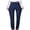 Blue, variant on AherBiu Mens Dress Pants Straight Leg Flat Front Pants With Pockets Solid Color Casual Loose Work Office Business Trousers
