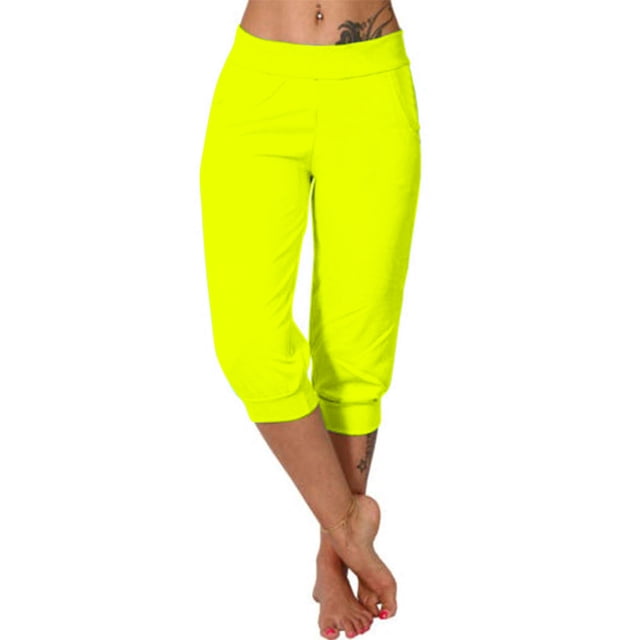 Timegard Womens Sweatpants Capri Pants Cinch Bottom Solid Color Cropped Joggers Workout Pants with Pockets