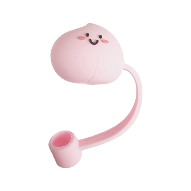 Apmemiss Clearance Reusable Silicone Straw Tips Cover for 6 To 8 mm Straws, Portable Cute Straw Caps Covers Creative Straw Plug Drinking Dust Cap for Home Kitchen Accessories
