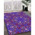 thumbnail image 3 of Ahgly Company Tapis d'Intérieur Lavable en Machine Carré Transitionnel Indigo Violet, 8 Pieds Carré, 3 of 7