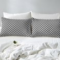 thumbnail image 4 of Erosebridal Checkered Gingham Twin Sheet Sets, Grey Bedding Twin Size, Rectangle Geometry Decor, 3-Piece, 4 of 7