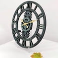 thumbnail image 3 of simhoa Decorative Outdoor Wall Clock Battery Operated Gear Shaped Round Clocks for Antique Blue, 3 of 8