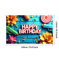 thumbnail image 1 of Colorful Arcade Themed Happy Birthday Banner Backdrop Party Decorations for Birthday Party Gaming Themed Events Photography Props Photo Booth Setups, 1 of 4