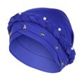thumbnail image 1 of Chapeau Indien Tressé avec Perles pour Femmes, Bonnet de Chimiothérapie Musulman à Volants, Turban, 1 of 9