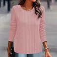 thumbnail image 2 of AherBiu Chandails à Manches Longues pour Femmes, Col Ras du Cou, Chandail de Printemps, Haut, T-Shirts, Couleur Unie, 2 of 6