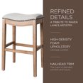 thumbnail image 3 of Maven Lane Adrien Saddle Bar Stool Oak Finish Sand Color Fabric Upholstery, 3 of 6