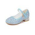 thumbnail image 1 of UKAP Girls Mary Jane Chunky Block Princess Shoe Rhinestone Dress Shoes Uniform Heeled Sandals Lightweight Pumps Blue 3Y, 1 of 6