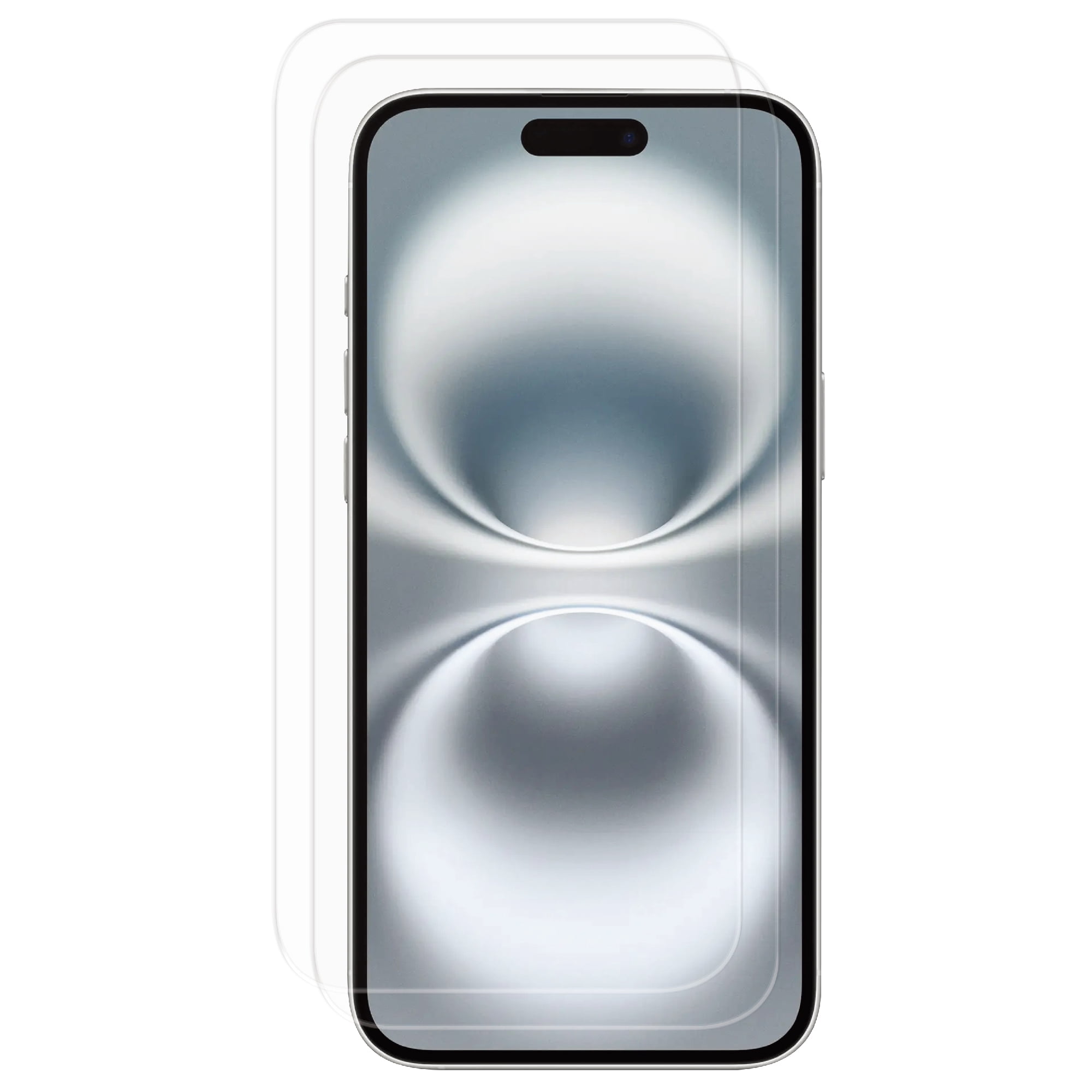 Onn. 2-Pack iPhone 16 Premium Japanese Tempered Glass Screen Protector with Easy Application Tray