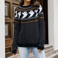 thumbnail image 2 of 2025 Femmes Automne Hiver Rétrofit Chandail pour Hommes Décontracté Mode Col Rond Chandails pour Femmes Grande Taille Motif Couleur Chandail Tricoté Chandail pour Femmes Chandails à Enfiler Manches Courtes Chandail pour Femmes, 2 of 6