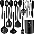 thumbnail image 1 of Ensemble d'Ustensiles de Cuisine en Silicone - Ensemble de 15 Pcs d'Ustensiles Non en Silicone pour la Cuisson, Qualité Alimentaire Résistante à la Chaleur 428F, 1 of 5