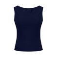thumbnail image 4 of Yuyuzo Tank Tops for Women Crew Neck Sleeveless Basic Tank Tops Seamless Backless Solid Color Crop Shirts, 4 of 6