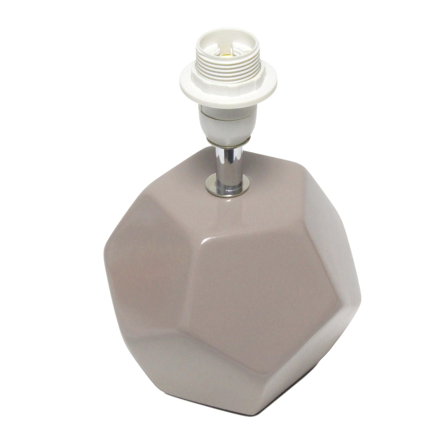 Simple Designs - Mini lampe de table à prisme rond avec abat-jour en tissu assorti