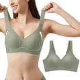 thumbnail image 2 of Soutien-gorge T-Shirt Col en V avec Armature Réglable Confortable pour Femmes, 2 of 6