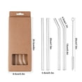 thumbnail image 2 of Leutsin Reusable Glass Straws Set ,Clear Glass Drinking Straws, Straight and Bent Straws for Smoothies, Milkshakes, Juice, Tea ,Reusable Glass Drinking Straw Washable, 2 of 9