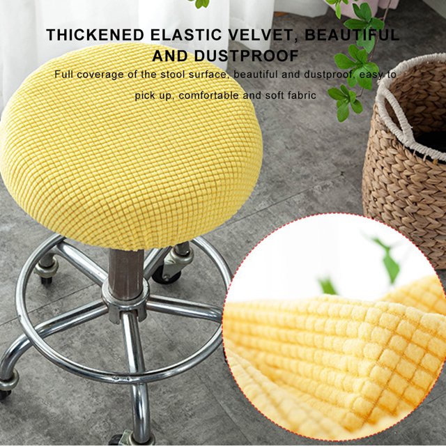 maskred Round Cushion Stool Covers For Comfortable Seating Polyester Stool Cushions Seat Covers Mild Waterproofing dark gray 1Set