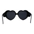 thumbnail image 2 of Womens Oversize Iconic Thick Plastic Arm Heart Sunglasses All Black, 2 of 4
