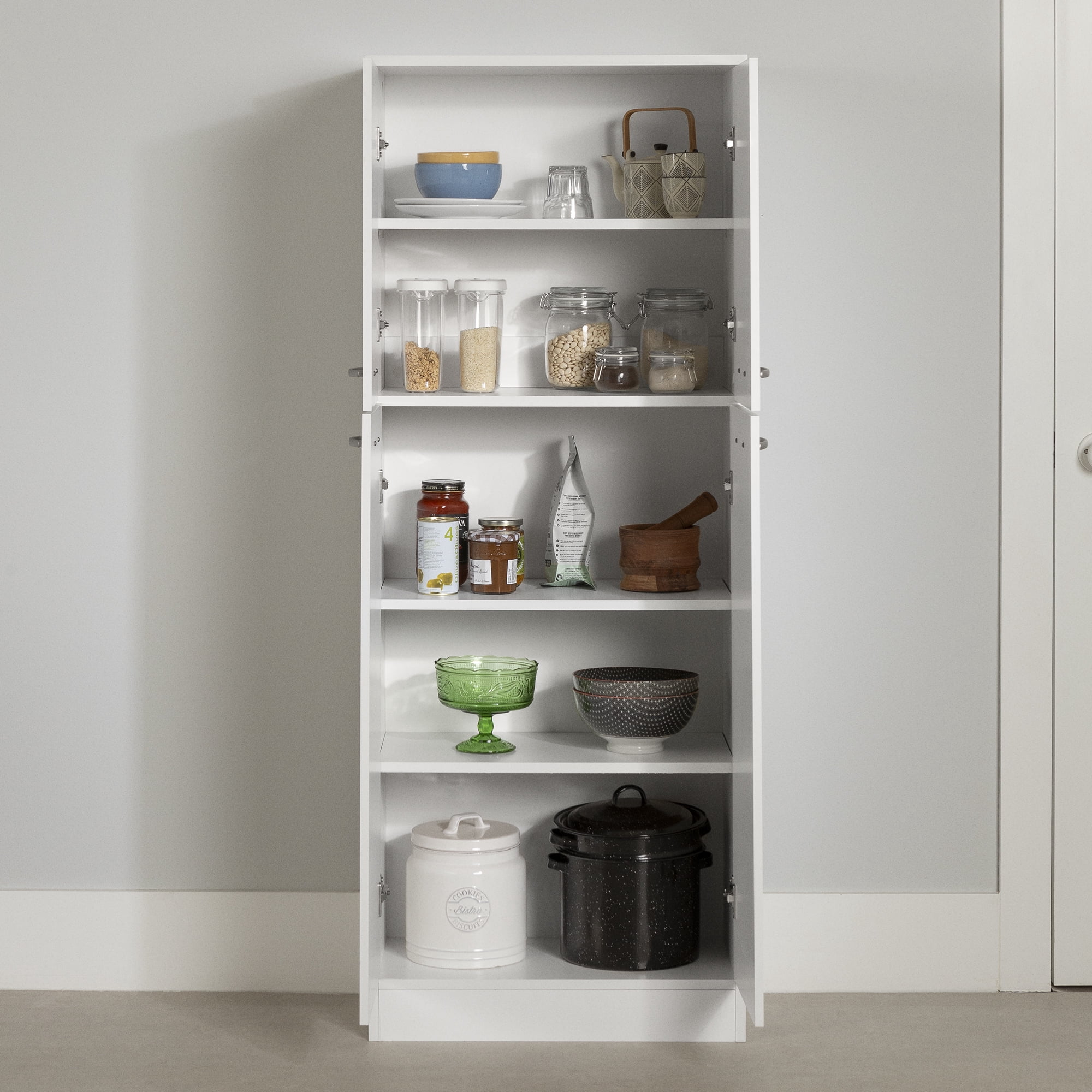 South Shore Axess 4-Door Storage Pantry, in Pure White