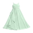 thumbnail image 5 of DuoJiaJ Robe Trapèze pour Fille Demoiselle d'Honneur Junior Robe Maxi Fluide en Mousseline Robe de Mariage Fête Concours Taille 13-14 Ans, 5 of 5