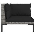thumbnail image 2 of vidaXL 6 Piece Garden Lounge Set with Cushions Poly Rattan Dark Grey, 2 of 3