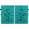 thumbnail image 1 of FJLBDE Étui pour Amazon Kindle Fire 7 (12e Gén., Version 2022), Portefeuille Folio à Rabat en Cuir PU à Motif Floral Embossé avec Support, Vert, 1 of 7
