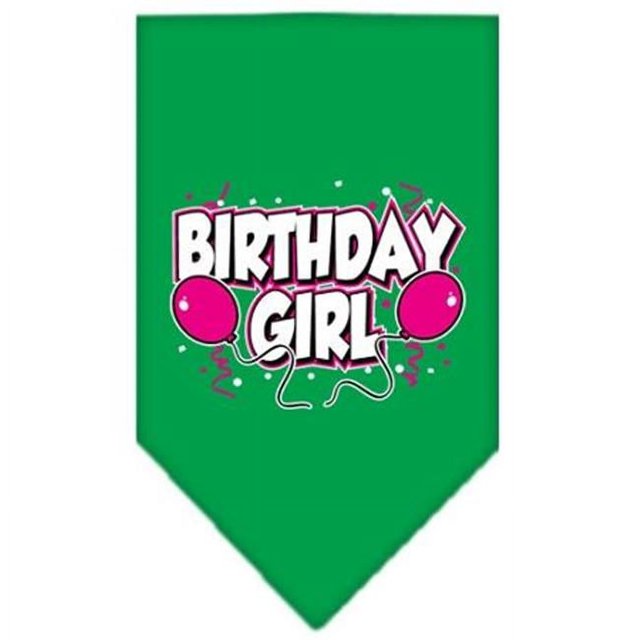 Birthday Girl Screen Print Bandana Emerald Green Small