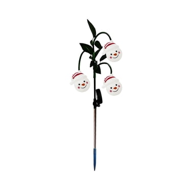 B Solar Powered Christmas Decorations Old Man Snowman Stake Lights Outdoor Yard Patio Porch 27.56X3.15 Inches Plastic Weather Resistant Style B