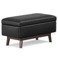 thumbnail image 1 of Simpli Home Owen 36 Pouces Ottomane de Rangement en Similicuir, Noir Vieilli, 1 of 8
