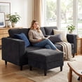 thumbnail image 2 of HOMCOM Sectional Sofa with Changeable Chaise, 76" L-Shaped Sofa, Black, 2 of 10