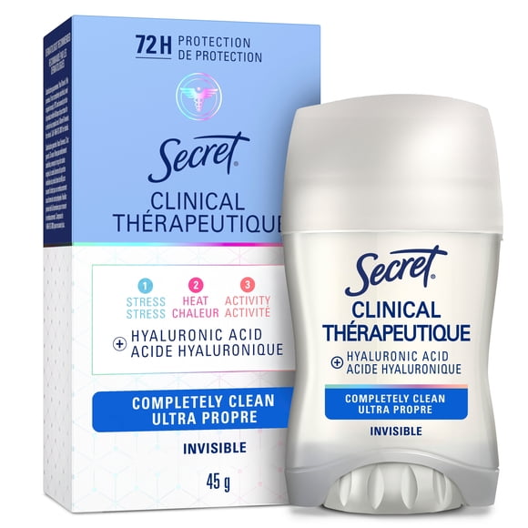 Secret Clinical Strength Invisible Solid Antiperspirant and Deodorant, Completely Clean