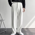 thumbnail image 1 of Weiqiqre Work Pants for Men Suit Pants Personality Design Solid Color Straight Premium Casual Pants Simple Trousers, 1 of 4