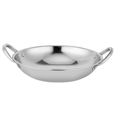Wok de Cuisine en Acier Inoxydable pour Fondue Chinoise, Wok de Cuisson en Métal Résistant à la Chaleur avec Double Poignée
