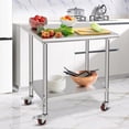 thumbnail image 2 of EDTara Stainless Steel Work Table with Wheels, Heavy Duty Kitchen Prep Workbench, NSF Commercial Table with Adjustable Undershelf for Hotel & Garage, 2 of 8