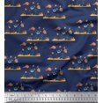 thumbnail image 1 of Soimoi Polyester Crepe Fabric Coral & Fish Ocean Print Fabric by The Yard 52 Inch Wide, 1 of 3