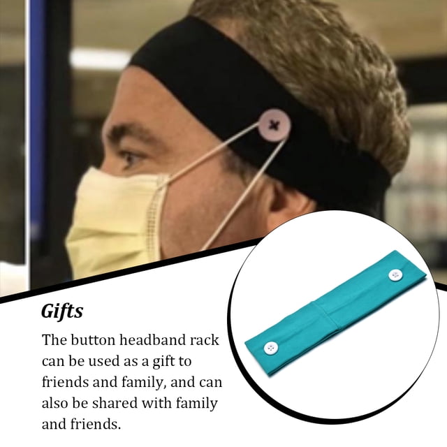 Button Headband Holder Solid Good Elasticity Relieve Ear Pain Good Fixation Sport Scarf Classic Headcloth Sweat Absorption Men Type 6