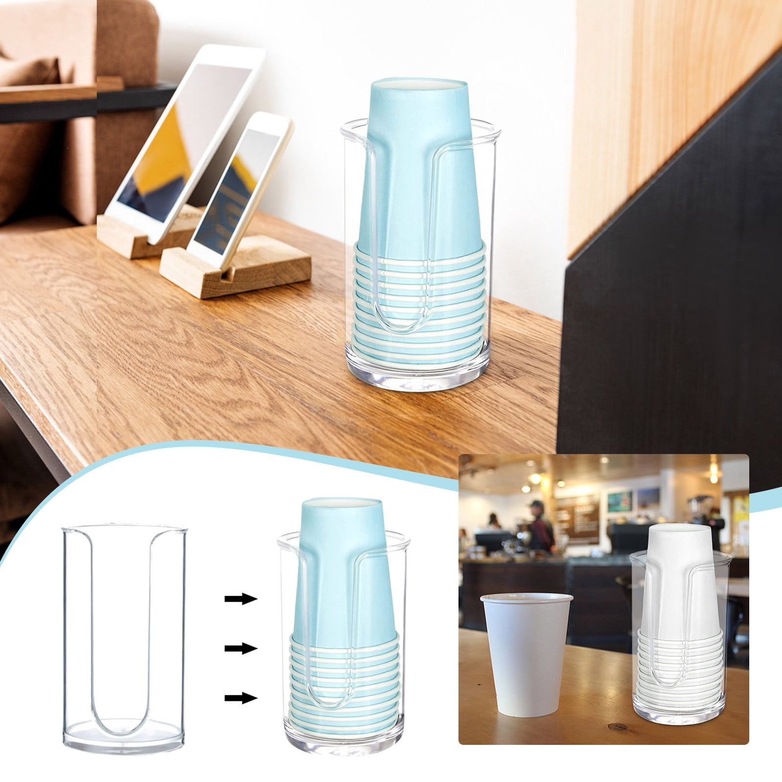SIfdSeng Small Compact Disposable Paper Cup Dispenser Mouthwash Rinsing Cups Storage Holder for Bathroom Vanity Countertops Bedroom Organizer Decoration Storage