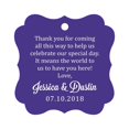 thumbnail image 1 of Darling Souvenir Custom Wedding Thank You Message Gift Tags Personalized Party Favor Hang Paper Tags-Purple Violet-50 Tags, 1 of 1