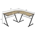 thumbnail image 2 of Gymax 59'' L-Shaped Corner Desk Home Office Computer Table Study Workstation Brown, 2 of 10