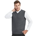 thumbnail image 1 of TOPTIE Men's 100% Cotton Knit Sweater Vest, V Neck, 1 of 9
