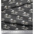 thumbnail image 3 of Soimoi Gray Rayon Fabric Landscape & Reindeer Animal Fabric Prints By Yard 42 Inch Wide, 3 of 5